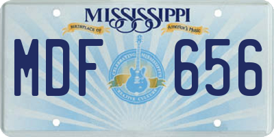 MS license plate MDF656