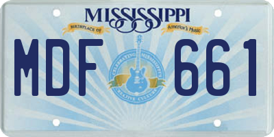 MS license plate MDF661