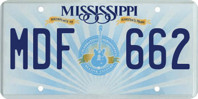 MS license plate MDF662