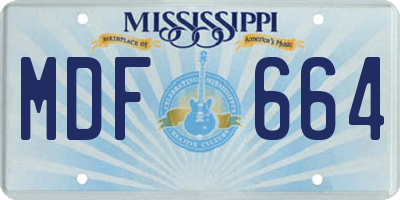 MS license plate MDF664