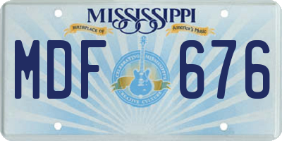 MS license plate MDF676