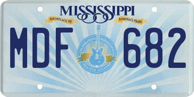 MS license plate MDF682