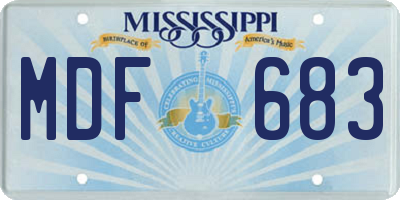 MS license plate MDF683
