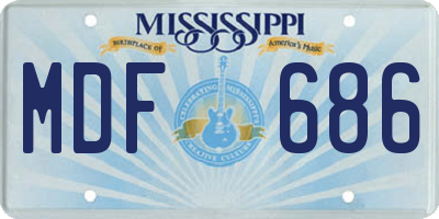 MS license plate MDF686