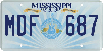 MS license plate MDF687