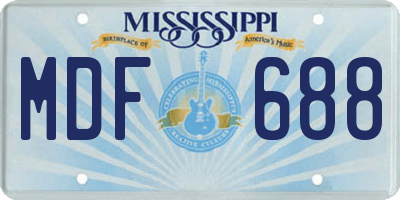 MS license plate MDF688