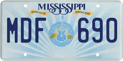 MS license plate MDF690