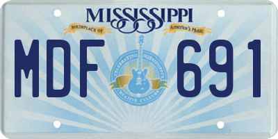 MS license plate MDF691