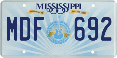 MS license plate MDF692