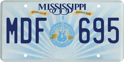 MS license plate MDF695