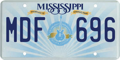 MS license plate MDF696