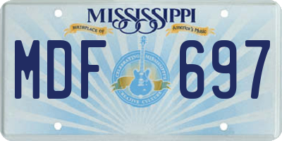 MS license plate MDF697