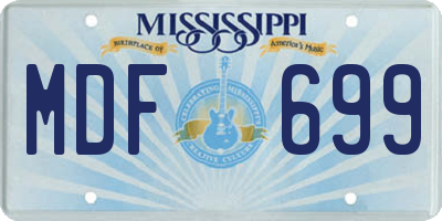 MS license plate MDF699
