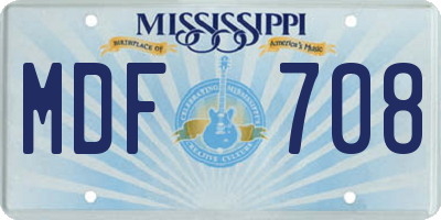 MS license plate MDF708