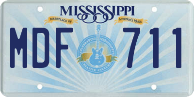 MS license plate MDF711