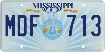 MS license plate MDF713