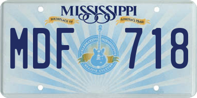 MS license plate MDF718