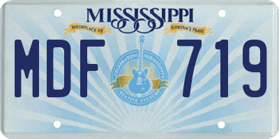 MS license plate MDF719