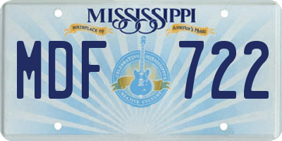 MS license plate MDF722
