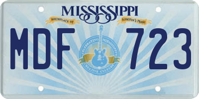 MS license plate MDF723