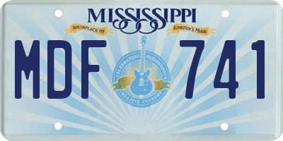 MS license plate MDF741