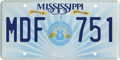 MS license plate MDF751