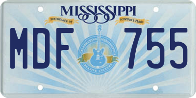 MS license plate MDF755
