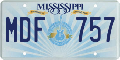 MS license plate MDF757