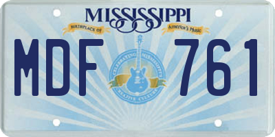 MS license plate MDF761