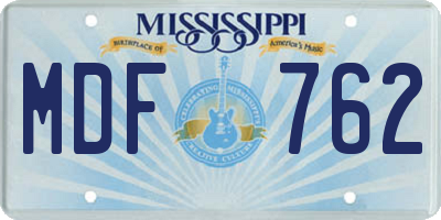 MS license plate MDF762