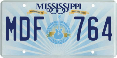 MS license plate MDF764