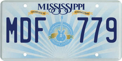 MS license plate MDF779