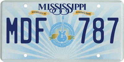 MS license plate MDF787
