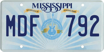 MS license plate MDF792