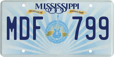 MS license plate MDF799