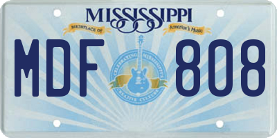 MS license plate MDF808