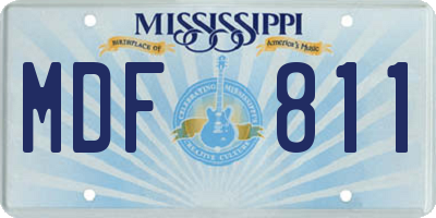 MS license plate MDF811