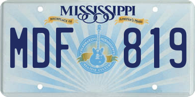 MS license plate MDF819