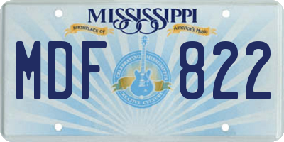 MS license plate MDF822