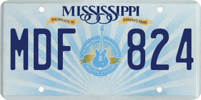 MS license plate MDF824
