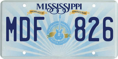 MS license plate MDF826