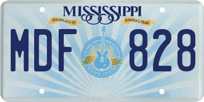 MS license plate MDF828