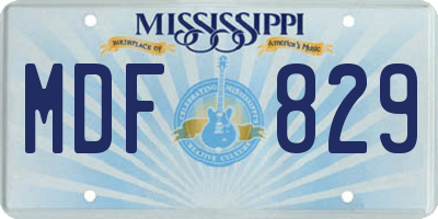 MS license plate MDF829