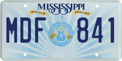 MS license plate MDF841