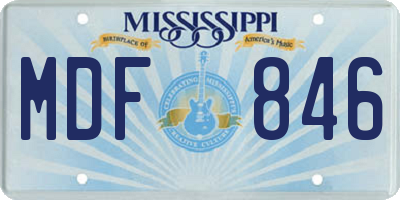MS license plate MDF846