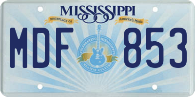 MS license plate MDF853