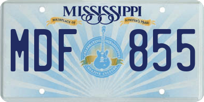 MS license plate MDF855