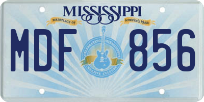 MS license plate MDF856