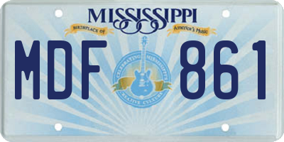 MS license plate MDF861