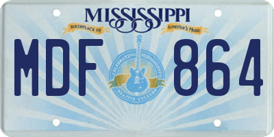 MS license plate MDF864
